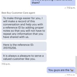 Interaction with customer service