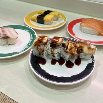 Genki Sushi - Tako Nigiri, Tamago Nigiri, Salmon Nigiri, & Unagi Roll kinda night with my bestie :) - Sushi Bars Near Me - Honolulu, Hawaii