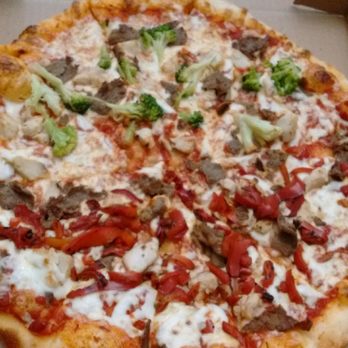 Pizza Pizza - Large grilled chicken and steak strips half roasted red peppers and half broccoli pizza (on special for $11.11). - Pizza Near Me - Orleans, Ontario Pizza Pizza - Large grilled chicken and steak strips half roasted red peppers and half broccoli pizza (on special for $11.11). - Pizza Near Me - Orleans, Ontario