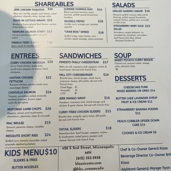 Klassics - Regular Menu - Venues & Event Spaces Near Me - Minneapolis, Minnesota