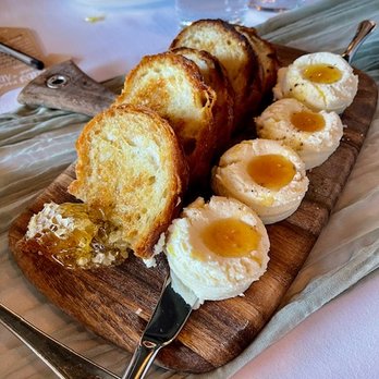 Davanti Enoteca - Ricotta with honey and toast - Italian Near Me - Western Springs, Illinois Davanti Enoteca - Ricotta with honey and toast - Italian Near Me - Western Springs, Illinois