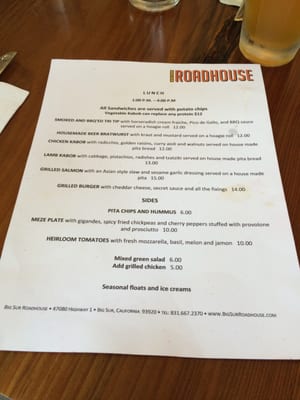 Menu photo 5 Big Sur Roadhouse Big Sur, CA