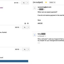 Abcde Embroidery will continue to harass customers even a year after payment was received Abcde Embroidery will continue to harass customers even a year after payment was received