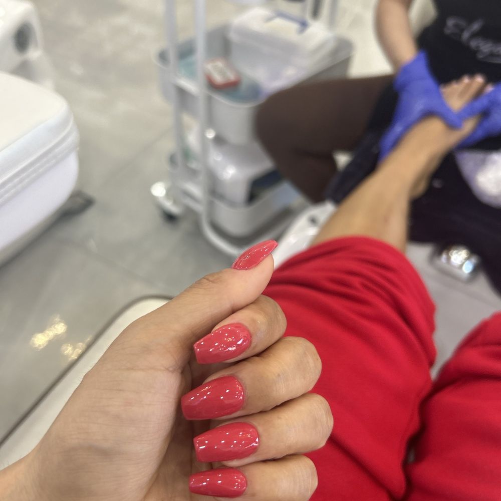 Elegance Nails & Spa - My acrylic over natural long nails. - Nail Salons Near Me - Mountain View, California Elegance Nails & Spa - My acrylic over natural long nails. - Nail Salons Near Me - Mountain View, California