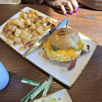 First Watch - Breakfast biscuit sandwich with potatoes which my wife said was AMAZING!!!!! - Breakfast & Brunch Near Me - Orland Park, Illinois First Watch - Breakfast biscuit sandwich with potatoes which my wife said was AMAZING!!!!! - Breakfast & Brunch Near Me - Orland Park, Illinois