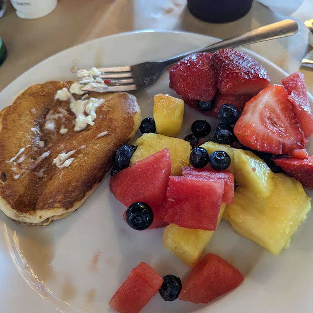 Pancakes and a winning selection of fruit!
