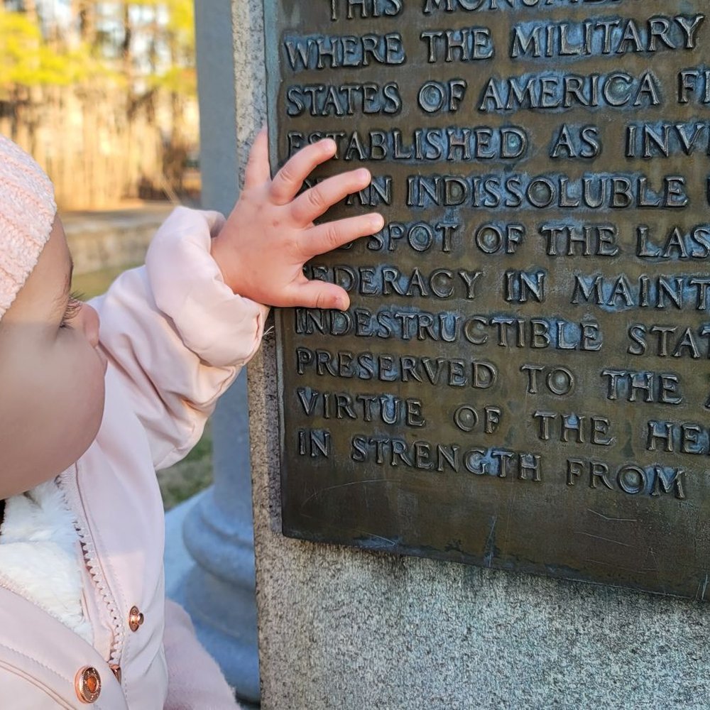 The Bennett Place State Historic Site - The most perfect granddaughter in the world checking out the Bennett Place plaque - Landmarks & Historical Buildings Near Me - Durham, North Carolina The Bennett Place State Historic Site - The most perfect granddaughter in the world checking out the Bennett Place plaque - Landmarks & Historical Buildings Near Me - Durham, North Carolina