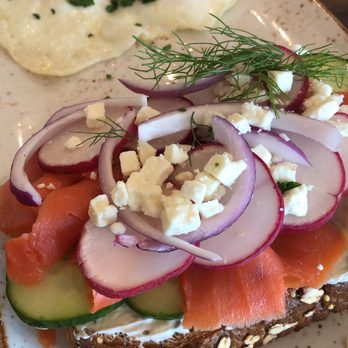 First Watch - Salmon tzatziki toast - Breakfast & Brunch Near Me - Virginia Beach, Virginia First Watch - Salmon tzatziki toast - Breakfast & Brunch Near Me - Virginia Beach, Virginia