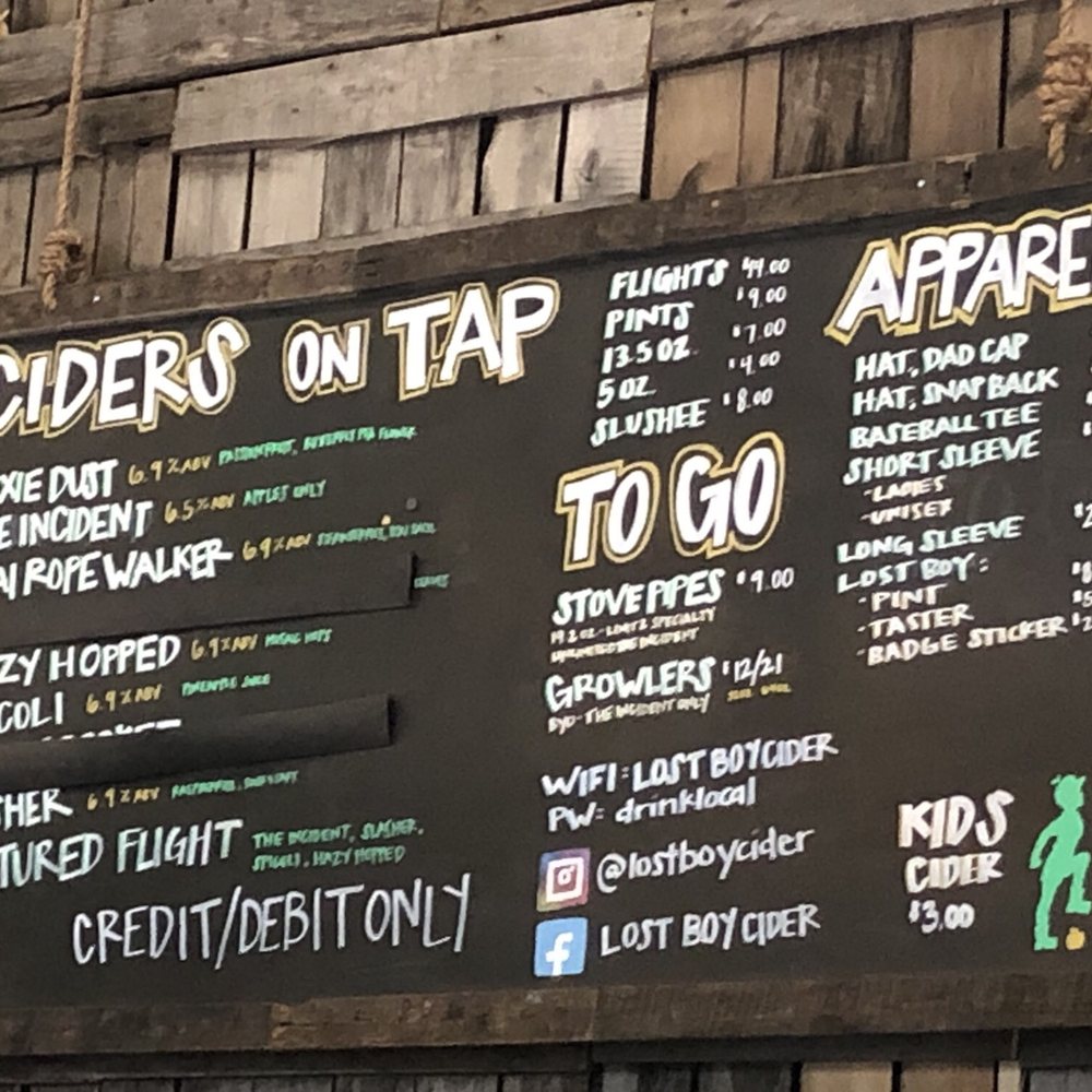 Lost Boy Cider - Menu - Cideries Near Me - Alexandria, Virginia Lost Boy Cider - Menu - Cideries Near Me - Alexandria, Virginia