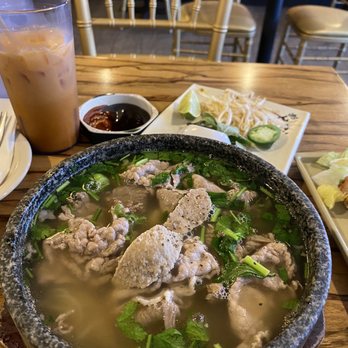 Red Rice Kitchen - Beef House Special Beef Noodle Soup (Pho) in Hot Stone Pot - Vietnamese Near Me - Gainesville, Florida Red Rice Kitchen - Beef House Special Beef Noodle Soup (Pho) in Hot Stone Pot - Vietnamese Near Me - Gainesville, Florida