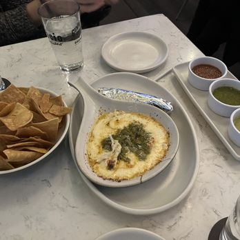 Agave House - Queso Flameado, Chips Salsa Verde, The Standard, and Guac Salsa - New Mexican Cuisine Near Me - Tucson, Arizona