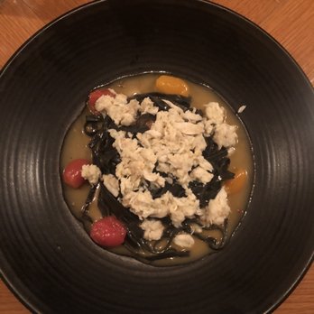 Calissa Hamptons - Squid ink fettuccine with crabmeat - Mediterranean Near Me - Water Mill, New York Calissa Hamptons - Squid ink fettuccine with crabmeat - Mediterranean Near Me - Water Mill, New York