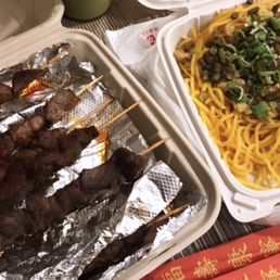 Skewers, noodles Skewers, noodles