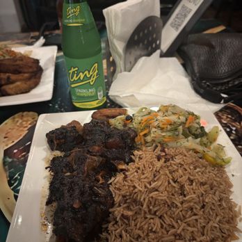 Rite Yah Suh Jamaican Vibez - Oxtail rice and peas with cabbage  Ting drink - Seafood Near Me - Tempe, Arizona