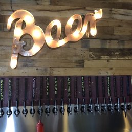 Awesome display of their beers on tap!