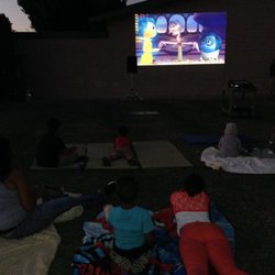 Movie night at church, on our field