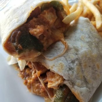 Bru's Wiffle - The Blazing Wrap with crispy chicken and a side of fries - Breakfast & Brunch Near Me - Santa Monica, California