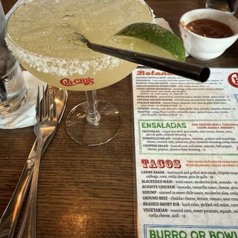 Chi Chi's - Classic Margarita on the rocks with the food menu - Mexican Near Me - St Louis Park, Minnesota