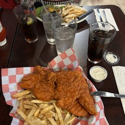 Lunch. Huge chicken tenders