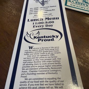 Ramsey's - Menu - American Near Me - Lexington, Kentucky Ramsey's - Menu - American Near Me - Lexington, Kentucky