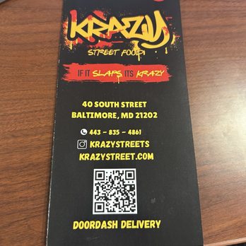 Krazy Street Food - Menu - Tacos Near Me - Baltimore, Maryland