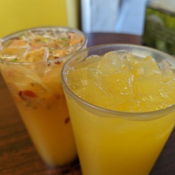 Pupusas Paradise - Mixed fruit and passion fruit agua frescas - Salvadoran Near Me - Aurora, Colorado