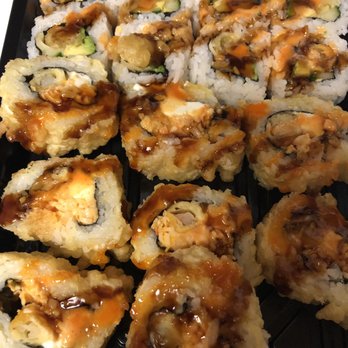 Roll n Go Sushi - My two customary sushi rolls! Top: shrimp tempura, avocado, & spicy mayo Bottom: shrimp tempura, tuna, & cream cheese - Sushi Bars Near Me - Fair Oaks, California Roll n Go Sushi - My two customary sushi rolls! Top: shrimp tempura, avocado, & spicy mayo Bottom: shrimp tempura, tuna, & cream cheese - Sushi Bars Near Me - Fair Oaks, California