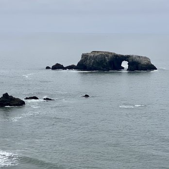 Blind Beach - 04.03.21 view of Arched Rock from the upper parking lot - Beaches Near Me - Jenner, California