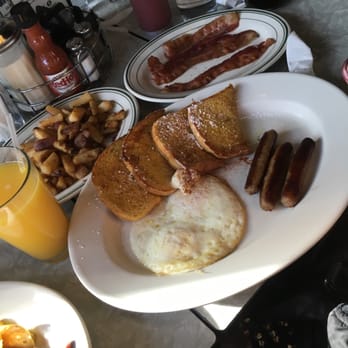 The Classic Cafe - 2-3-4 French toast set with home fries and a side of bacon. - Breakfast & Brunch Near Me - Providence, Rhode Island