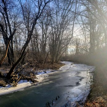 Trestle Park - Winter River View at Trestle Park - Parks Near Me - Adrian, Michigan
