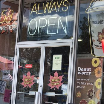 Maple Donuts - a donut shop with a sign that says always open - Donuts Near Me - York, Pennsylvania