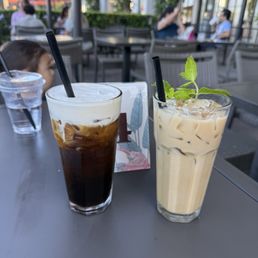 Cold brew and mint latte Cold brew and mint latte