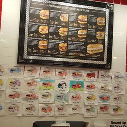 a menu on the wall
