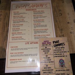 Updated menu, and Happy Hour menu