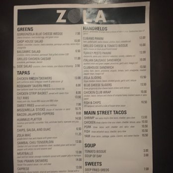 ZOLA - Menu - Bars Near Me - Spokane, Washington ZOLA - Menu - Bars Near Me - Spokane, Washington