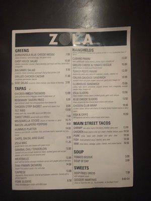Menu photo 4 ZOLA Spokane, WA