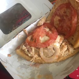 Waited almost 15 minutes in drive thru on my lunch break. They never remember the basil on the frontega and this looks like a mess Waited almost 15 minutes in drive thru on my lunch break. They never remember the basil on the frontega and this looks like a mess