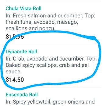 unisushi - Their own menu says it's supposed to be baked. - Sushi Bars Near Me - Chula Vista, California unisushi - Their own menu says it's supposed to be baked. - Sushi Bars Near Me - Chula Vista, California