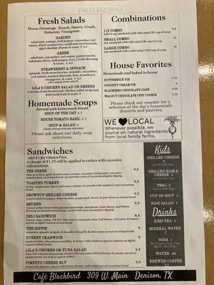 Menu photo 4 Cafe Blackbird Denison, TX