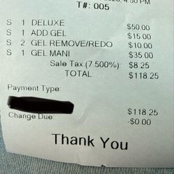 2000 Nails - Reciept