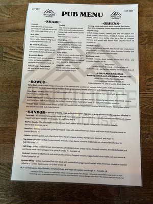 Menu photo 1 Antidote Tap House Woodland, WA