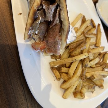 Black Olive - Gyro in pita with lamp and beef in a tzatziki sauce. - Greek Near Me - Voorhees, New Jersey Black Olive - Gyro in pita with lamp and beef in a tzatziki sauce. - Greek Near Me - Voorhees, New Jersey