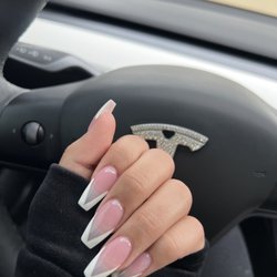 Temptation Nails & Spa - French V-shape acrylic nails