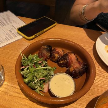 Bulla Gastrobar - Bacon wrapped Dates. Hard not to like anything wrapped in bacon. - Spanish Near Me - Plano, Texas