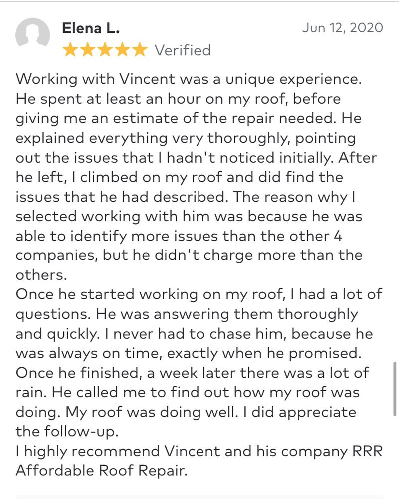 Slide of RRR Affordable Roof Repairs