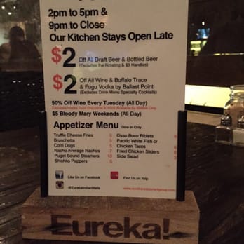 Eureka! - "Hoppy" Hour Deals - American Near Me - Indian Wells, California