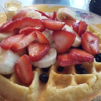 Thornton's Restaurant - Belgian waffle with fresh fruit - Breakfast & Brunch Near Me - Boston, Massachusetts Thornton's Restaurant - Belgian waffle with fresh fruit - Breakfast & Brunch Near Me - Boston, Massachusetts