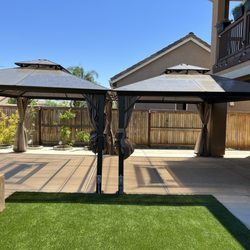 Two gazebos installation and electrical outlets we did