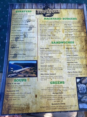 Menu photo 4 Boonedocks Glen Arbor, MI