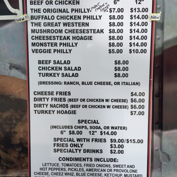 Phillies Phamous Cheesesteak - THE MENU..... - Food Trucks Near Me Phillies Phamous Cheesesteak - THE MENU..... - Food Trucks Near Me